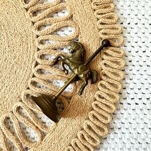 Price Products Vintage Solid Brass Taiwan Miniature Carousel Horse Figurine 4.5”